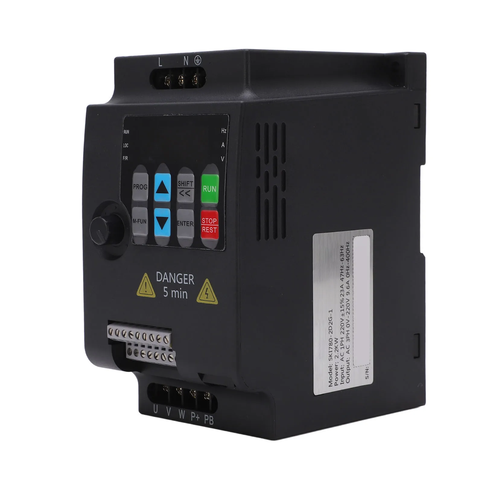 Variable Frequency Drive 2.2KW Single Phase To 3 Phase VFD Mini Frequency Inverter AC 220V Input AC 0‑220V Output VFD Inverter