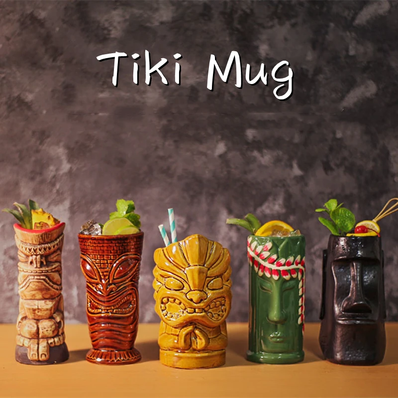 60 Types Ceramic Hawaii Tiki Mugs Creative Cocktail Glasses Beer Glass  Martini Glasses Wine Glass Funny Cup Gift for Men - AliExpress 15