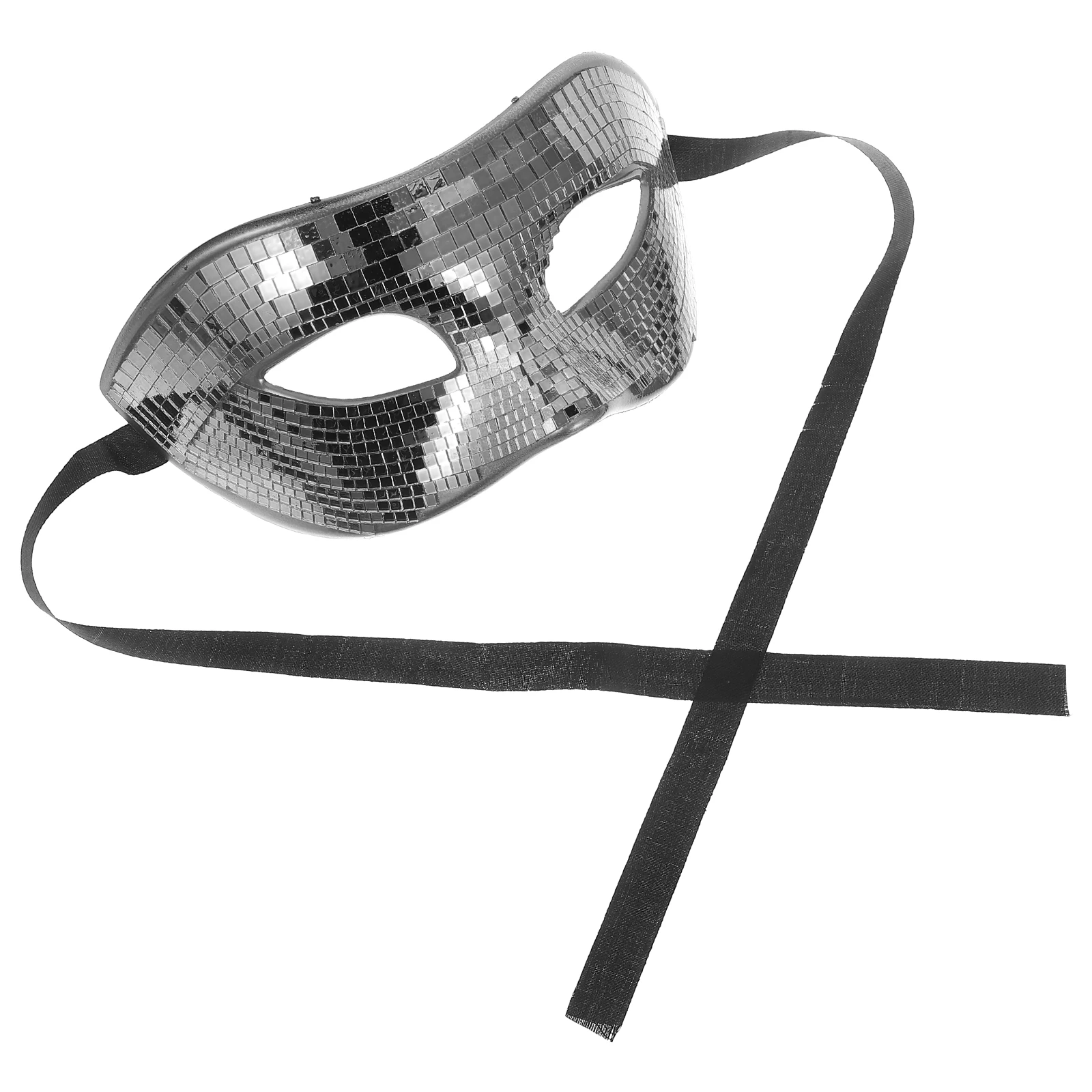 

Shining Mirror Masquerade Mask Halloween Carnival Party Festival Disco Costume Accessory Glitter Glass Design Stand