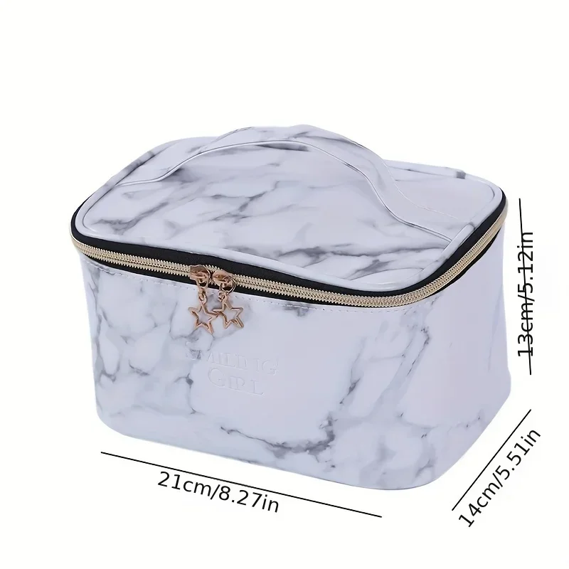 Marble PU Makeup Bag Travel Portable Portable Hand Wash Bag Large Capacity Makeup Storage Bag