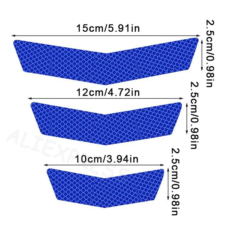 [X] 3pcs/set Motorcycle Stickers Tail  Bumper Decal Adhesive Tape Reflective Warning Trapezoidal Arrow For Car Truck Bike
