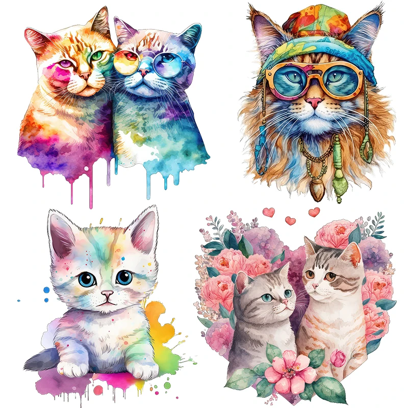 Three Ratels CM51 Watercolor cartoon cat home appliances scratch resistant decals kid's bedroom wall stickers