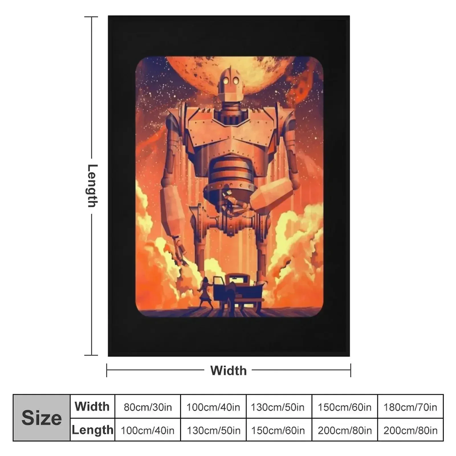 Iron Giant Throw Blanket couch cozy soft plush fuzzy picnic outdoor blanket