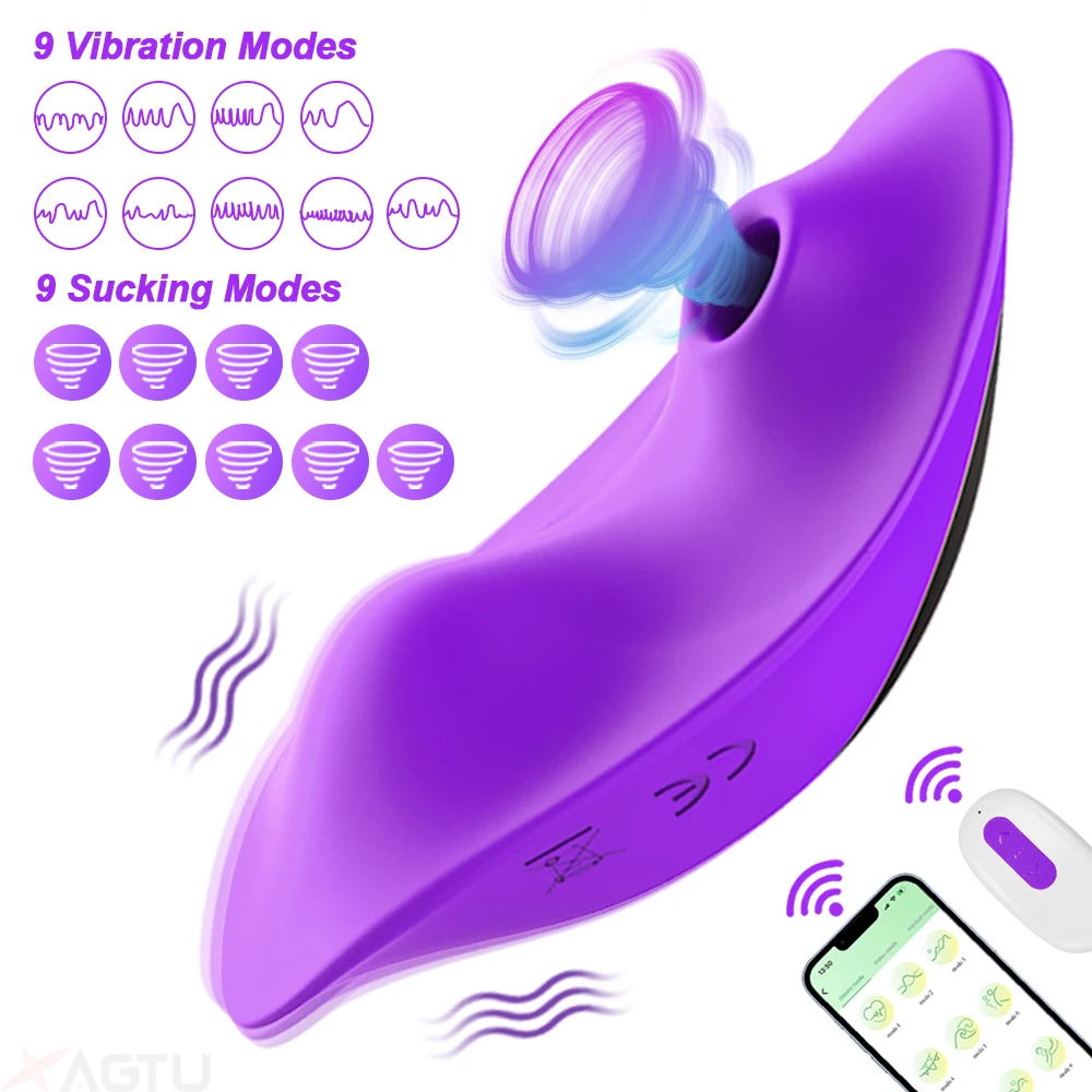 Bluetooth  APP 2in1 Sucking Vibrator for Women Wearable Remote Control Sucker Clitoris Stimulator Sex Toy for Adults Couples