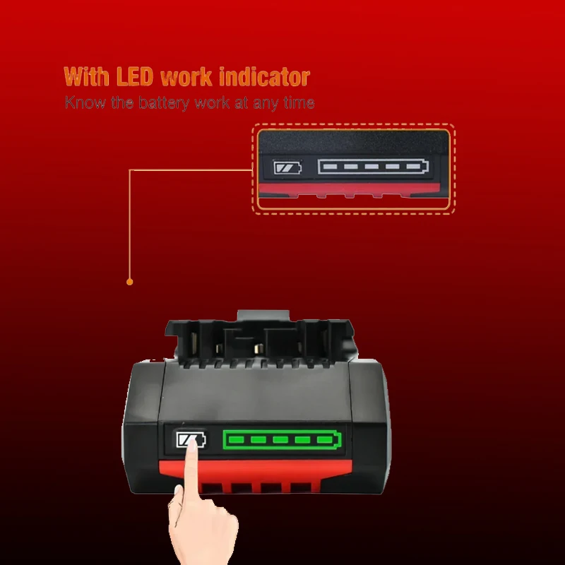 2PCS 18V 6000Ah Li-ion Battery for Bosch Procore 1600A016GB 18 Volt Max Cordless Power Tool Drill, 2100 Cells Built-in