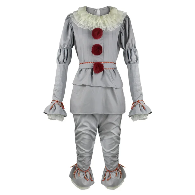 

ss13Clown Cosplay back to the soul Stephen King costume Penny Wise Halloween aldult kid horror dress Jumpsuits Joker Cospaly