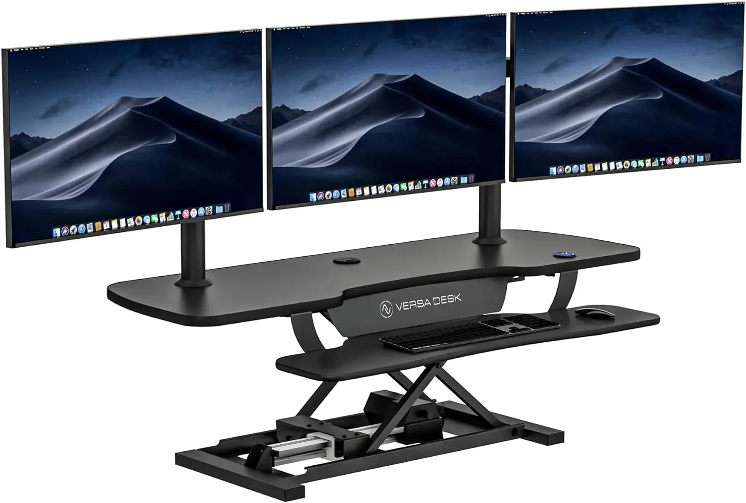 VERSADESK Electric Standing Desk Converter, 48 Inch PowerPro Height-Adjustable Sit Stand Desktop Riser, Keyboard Tray, USB Char