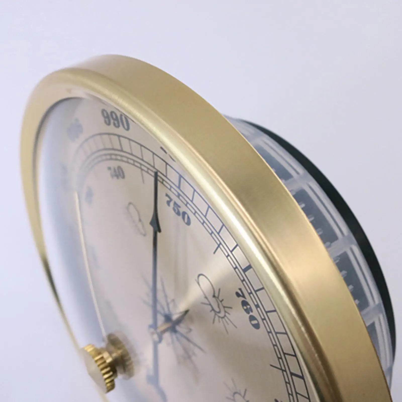 Portable Wall Hanging Barometer Metal Case Round Dial Pressure Gauge Indoor Outdoor Weather Station for Garden Home Warehouse