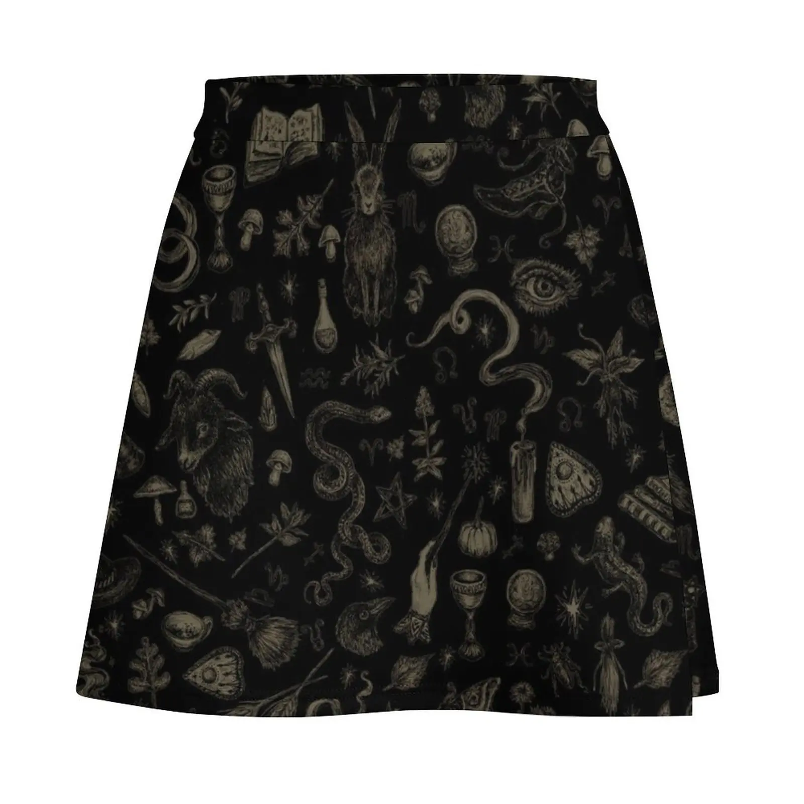 Just Witch Things (black and beige) Mini Skirt women clothes fairy grunge Female skirt Summer skirt Mini