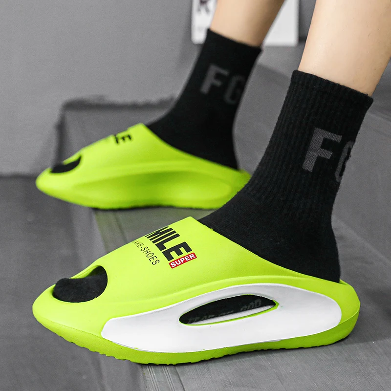 المضادة للانزلاق الانزلاق على الصنادل للرجال والنساء ، سميكة القاع ، أحذية الشاطئ عادية ، النعال المنزل ، موضة الصيف #5