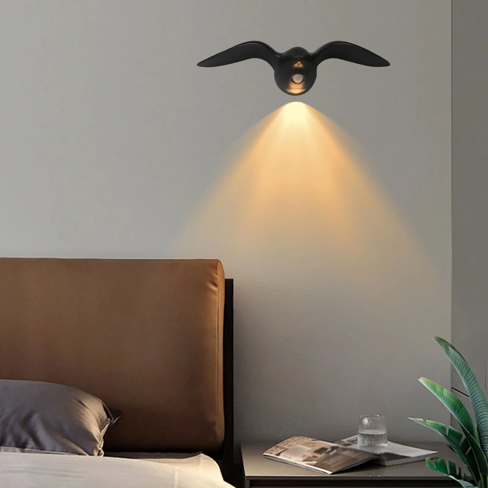 

ZK50 Wireless rechargeable wall light with motion sensor LED 3 lighting mode Magnetic seagull corridor light fixture