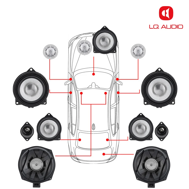 Actualización de Audio para coche BMW F30, G30, F10, E90, G20, G05, G06, LQ, cono de carbono, Hron, cúpula de seda, Tweeter, rango medio, altavoz,