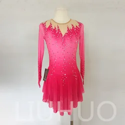 LIUHUO Ice Figure Skating Dress Girls Women Teens Stretchy Spandex Competition Wholesale