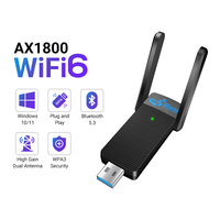 WALRAM 1800Mbps WiFi 6 USB Adapter Bluetooth 5.3 Dual Band 2.4G/5GHz Wireless WiFi Receiver USB 3.0 Dongle Network Card For PC