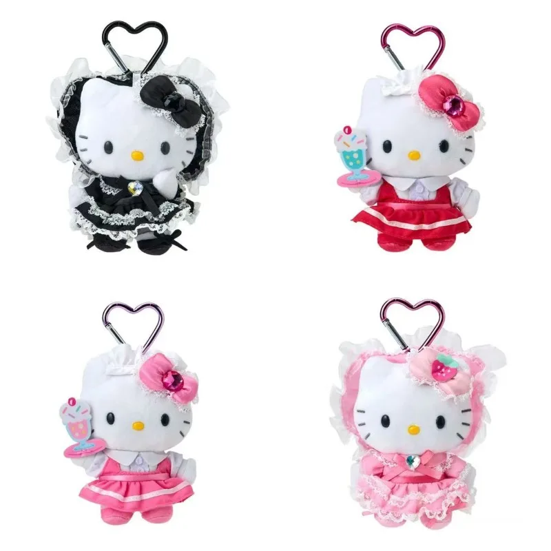 

Cartoon Sanrios Co-branded Maid Lolita Plush Doll NIC Lace Lolita Pendant Girl Backpack Love Button Decoration School Gift New