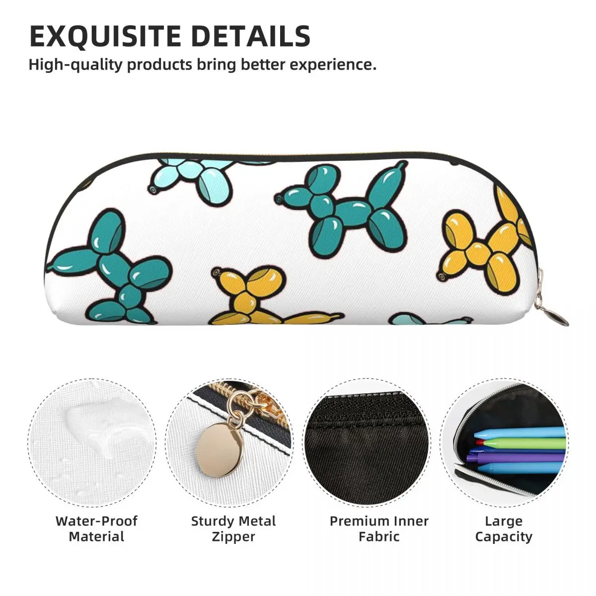 بالون الحيوان الكلاب نمط في مقلمة حمراء حامل قلم تخزين لوازم مكتبية صندوق القلم حقيبة أقلام رصاص لهدايا الأطفال