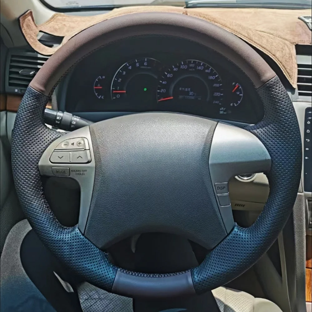 

Custom Car Steering Wheel Braid Cover Soft 100% Fit For Toyota Fortuner Hilux 2012 2013 2014 2015 Car Products Steering Wrap