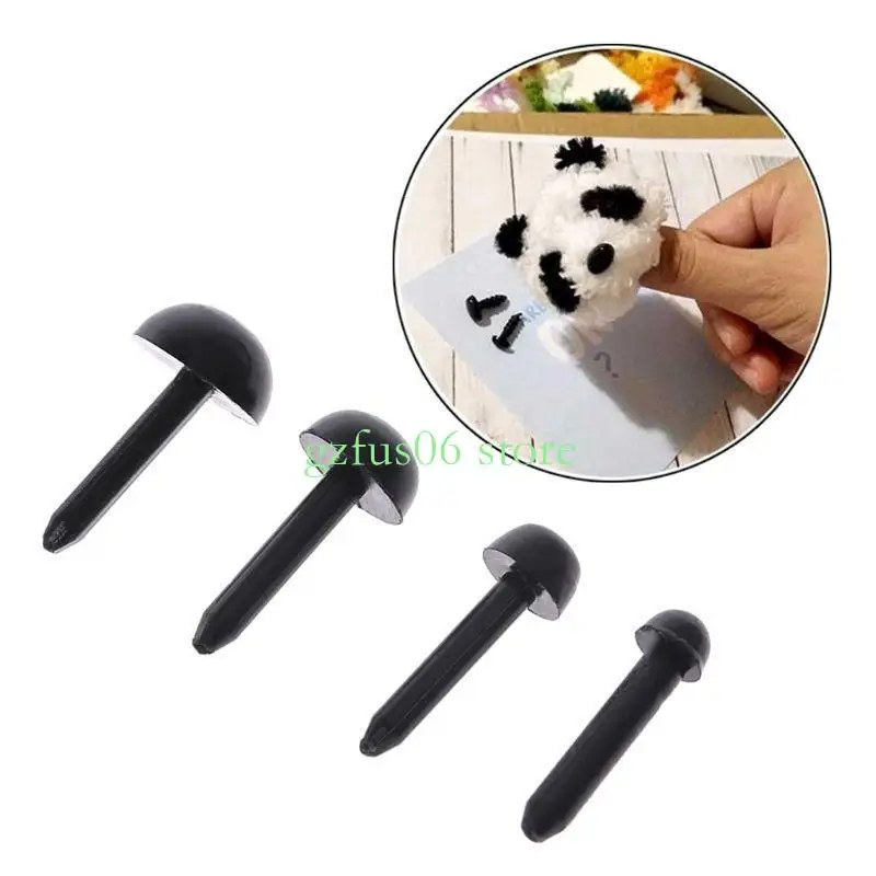 D5QF 100pcs 3 mm / 4 mm / 5 mm / 6 mm Diy pour poupée poupet en plastique Black Pin sécurité Eyes pour Han