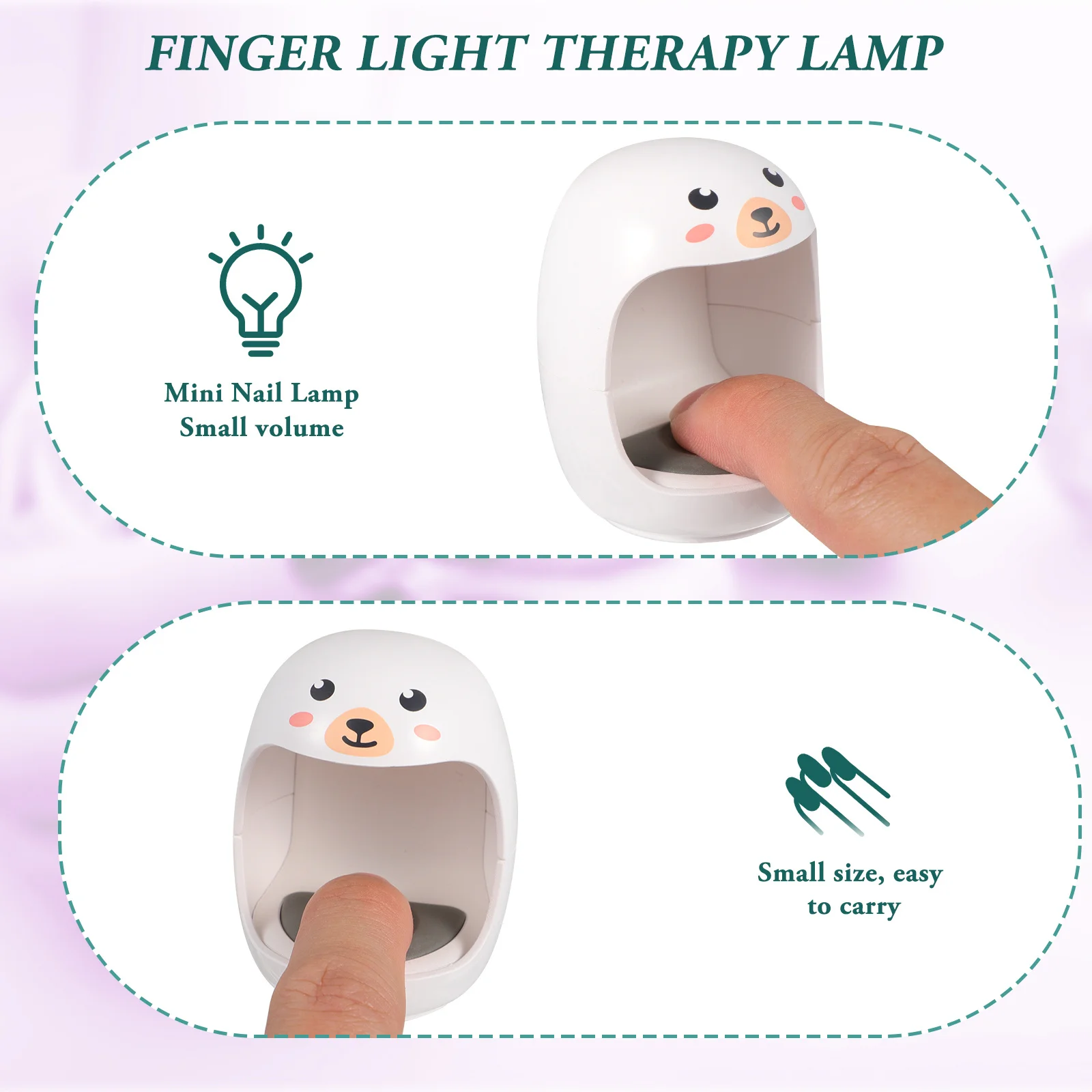 1Set Mini Lampada per unghie a LED Macchina per asciugare manicure a luce UV per tutti i gel Amanti fai da te Mini lampada per unghie bianca Asciugatura per manicure a LED