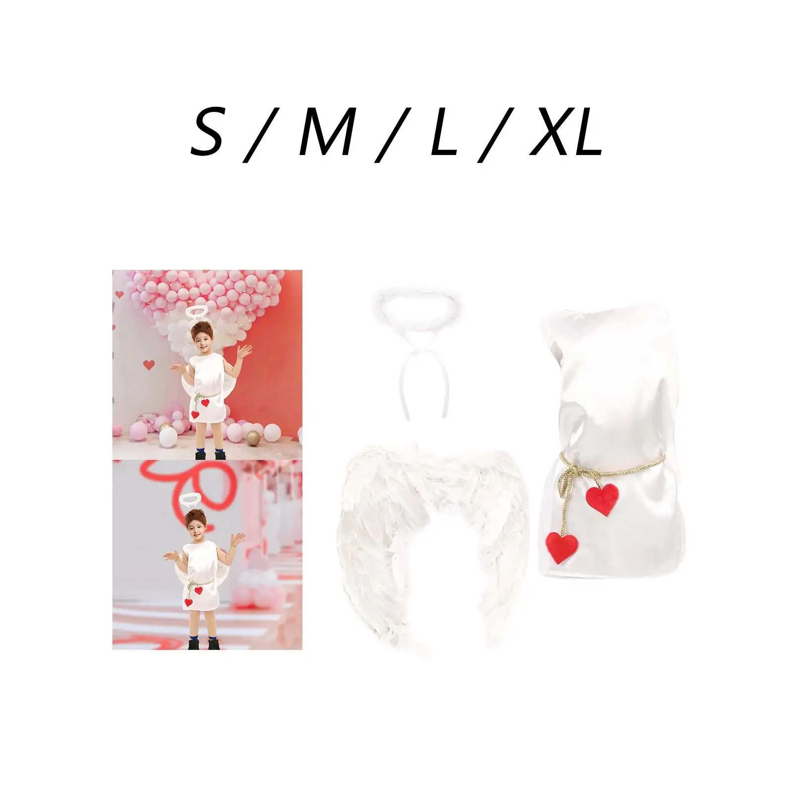 3 قطع أزياء جناح الملاك مجموعة أزياء جناح الملاك الجنية لعيد ميلاد الكرنفال