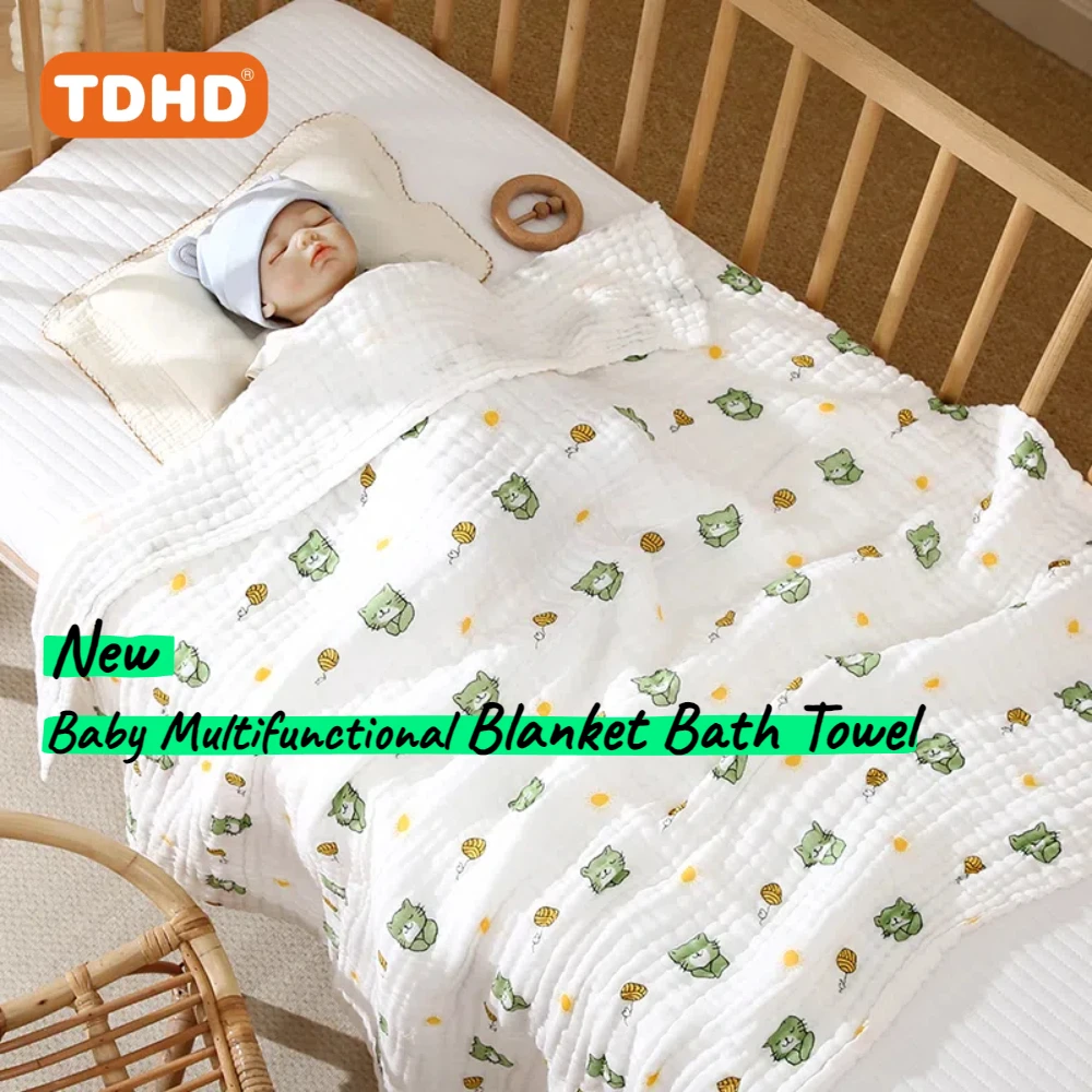 

TDHD 6-слойное хлопковое мягкое впитывающее быстросохнущее полотенце, дышащий хлопковый материал, подходит для дома и ванной комнаты, на открытом воздухе