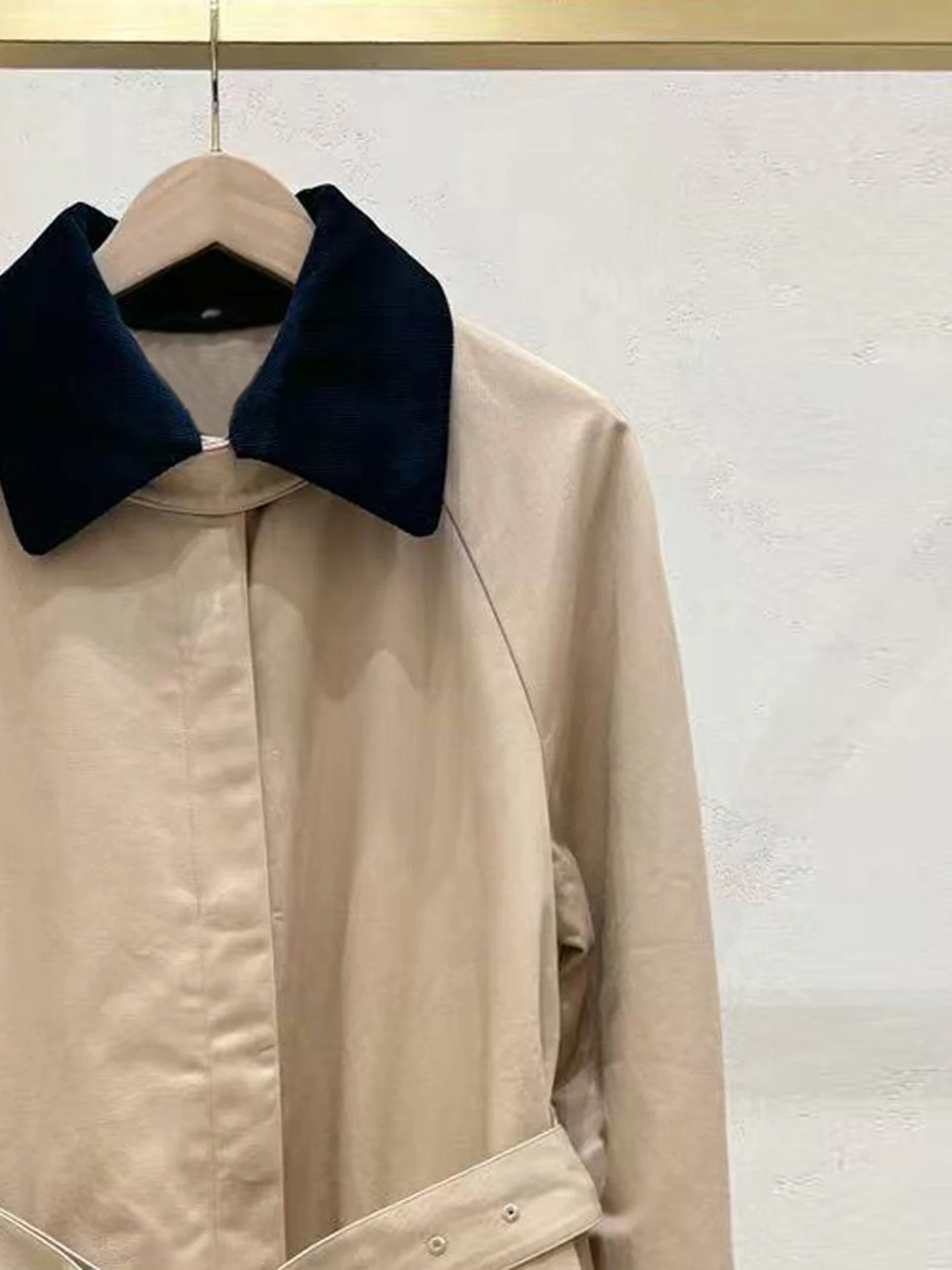 

M Home Nan You High End Women's Long Coat Briti Sle Belted Collar Windbreaker Autumn Winter Ele Lady's Outerwear