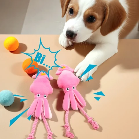 Squeaky Octopus Plush Dog Toy