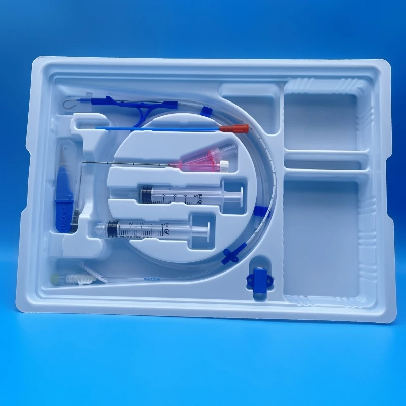 Disposable central venous catheter kit with single lumen, double lumen, and triple lumen