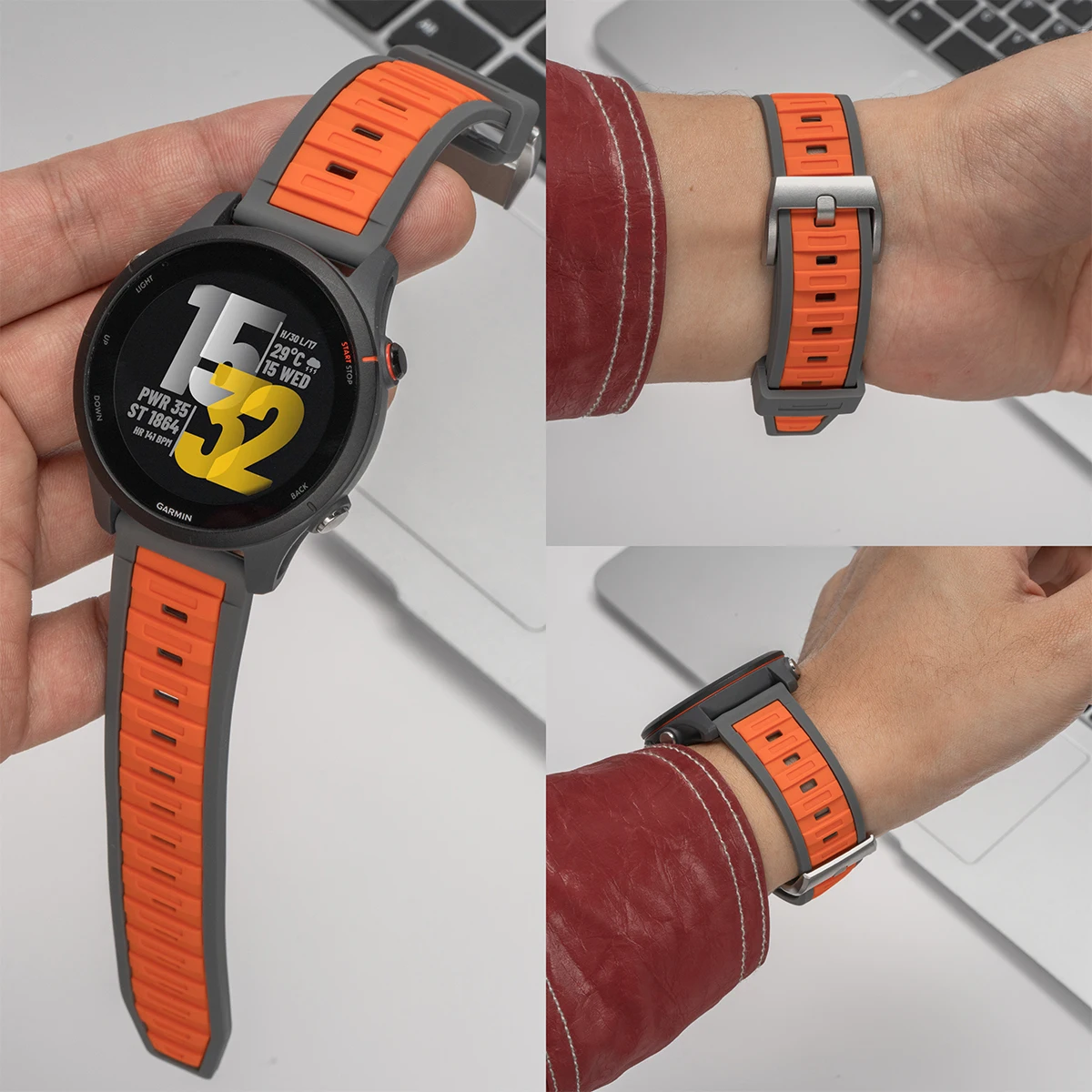 20/22-mm-Armband aus zweifarbigem Silikon für Samsung Galaxy Watch 7/6/5/4 (44/40 mm), universelles Armband für Huawei GT3 4Pro.