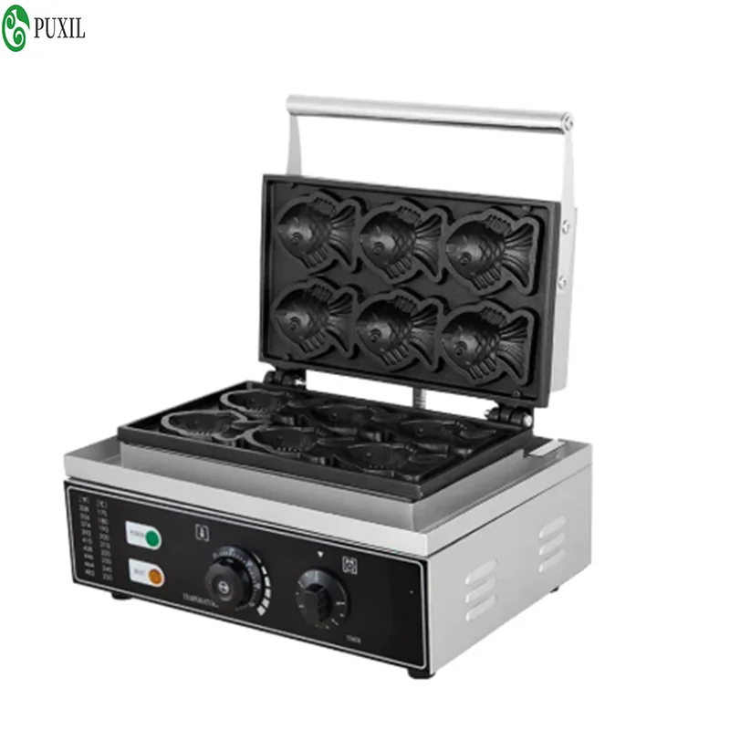 Electric snapper burning machine, commercial Korean style small fish cake machine, commercial Taiwanese small fish cake machine,