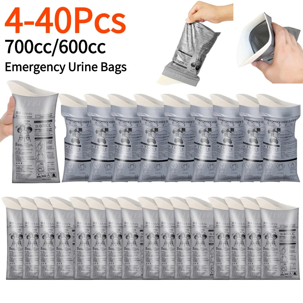 4-40Pcs Mini Urine Bags 600/700ml Car Outdoor Emergency Travel Mini Mobile Toilet Portable for Female Baby Male Vomiting Bags