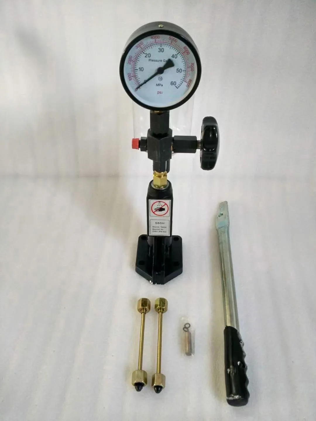 S60h Diesel Injector Nozzle Tester with Adjust Valve Hand Pump Work with Common Rail Injector Tester