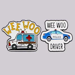 Ambulance Enamel Pin Medical Brooch Pines Lapel Pins Badge on Backpack Clothing Accessories Fashion Jewelry Doctor Nurse Gifts