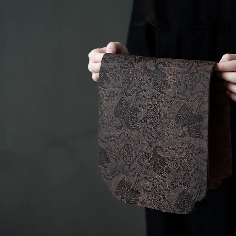 

Набор для чайной церемонии WUSEI: Ретро-китайский чайный сервиз ручной работы из шелка для дзен-медитаций и оформления пространства