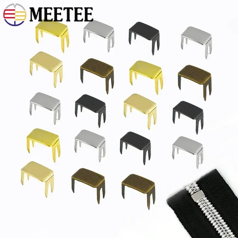 20-100Pcs 3# 5# 8# 10# Zipper Stopper for Nylon Zippers Non-slip Metal Zip Tail Stops Clothes Zips End Clip Buckle Ziper Repair