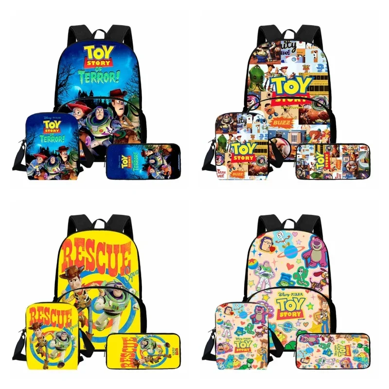 

Детский школьный рюкзак с изображением игрушек Диснея, с передним карманом, сумкой на плечо, сумкой-карандашом для детей, детская школьная сумка