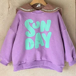 New Family Matching Clothes Patchwork Hoodies Autumn Winter 2021 Parent-child Clothes Letters Loose Leisure Tops Kid's Pullover