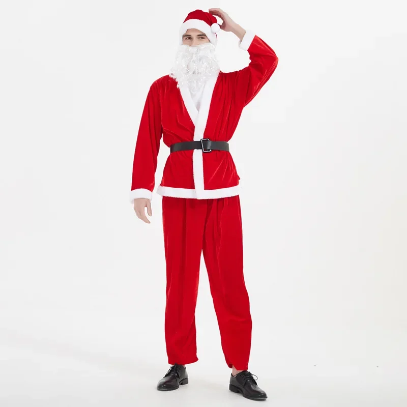 

FC6Santa Claus Uniform Set Role Play Santa Claus Performance Costume Red Set Cosplay Clothes Cos@FC8！