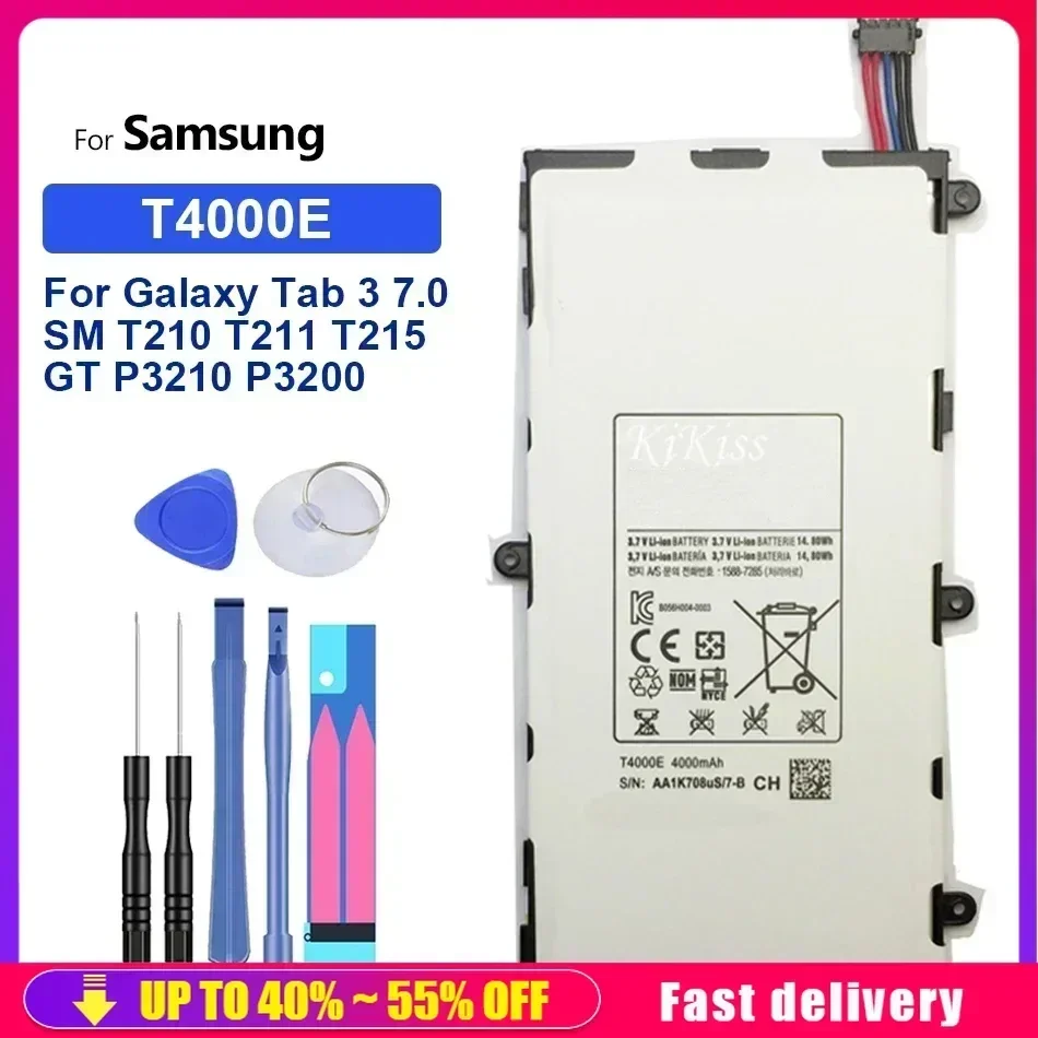 Battery T4000E 4000mAh Tablet For Samsung Galaxy Tab 3 Tab3 7.0 SM T210 T211 T215 GT P3210 P3200 SM-T210 SM-T211 T217 T2105