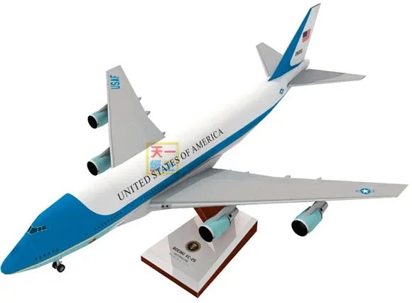 Air Force One Boeing 747 Aircraft 3D Paper Model DIY Puzzle Hand-made Origami Toy Model Papercraft