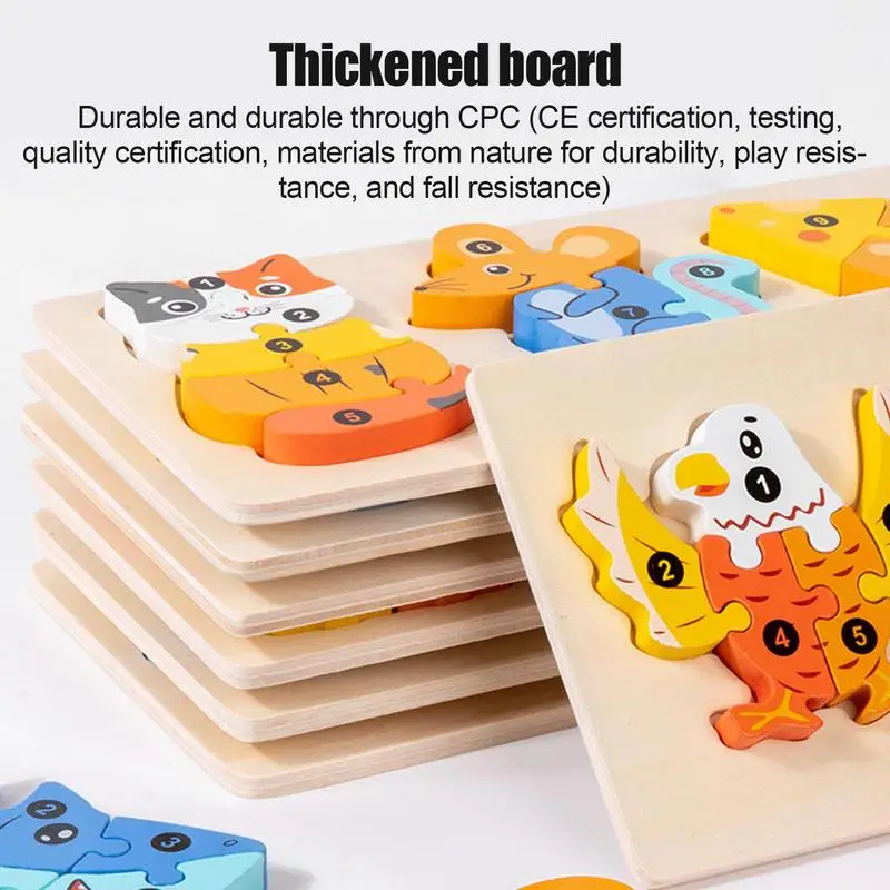 Animal Puzzle Board Pattern Matching Puzzle Games Parent-child Interaction Puzzle Blocks Early Education Kids Over 3 Years Old