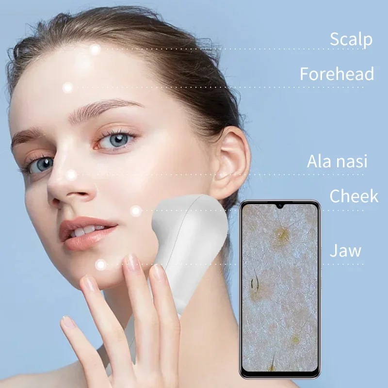 Wireless Dermatoscope Scalp Facial Skin Analyzer Machine 1000X Skin Magnifier Scalp Diagnostic Machine Wifi Microscope Skin Test