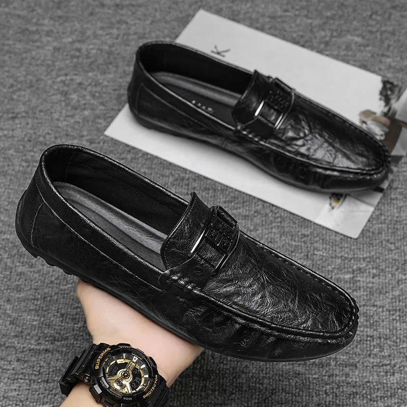 Classic versatile quality loafers, men's small leather shoes, stylish casual men's shoes