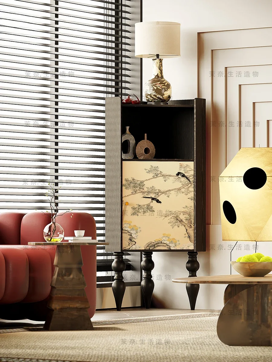 

S Retro Triangle Cabinet French Small Apartment Storage Curio Cabinet Living Room Corner Display Wine Cabinet