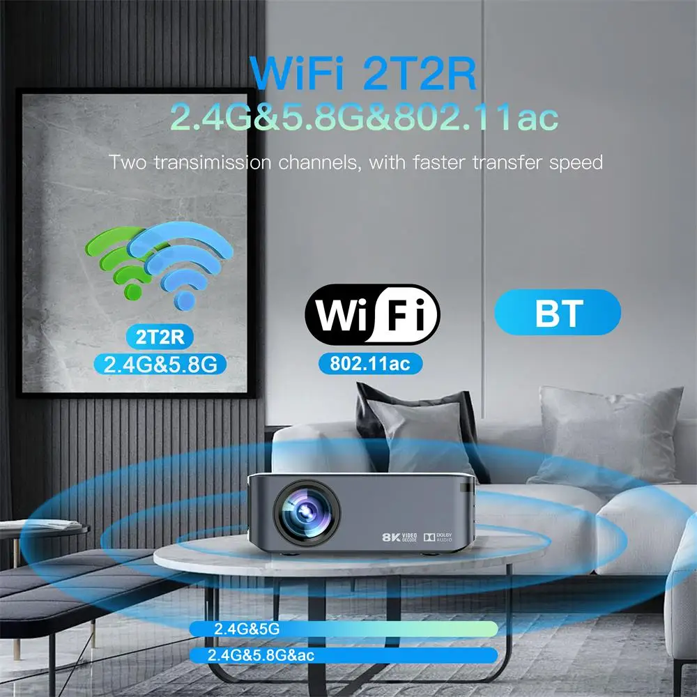 Topleo Phone Mirroring LCD Projector Home Theater Office Home Education Hotel Movie Beamer Hd 1080p Android Projector