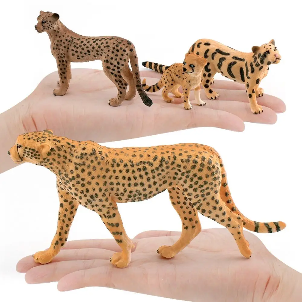 Realistic Leopard Action Figures Animal Model Ornament Snow Leopard Model Simulation Educational Cheetah Leopard Figures