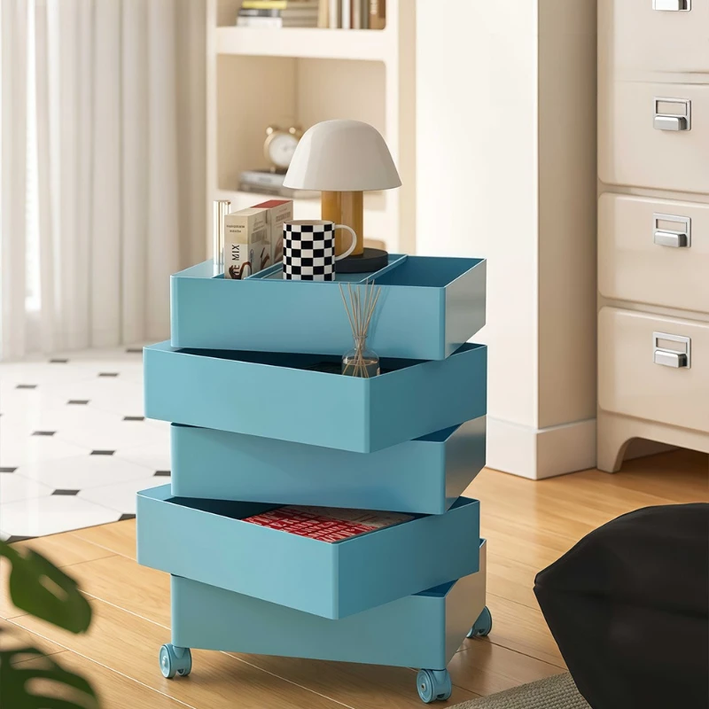 Rotary removable bedside table simple Nordic storage cabinet