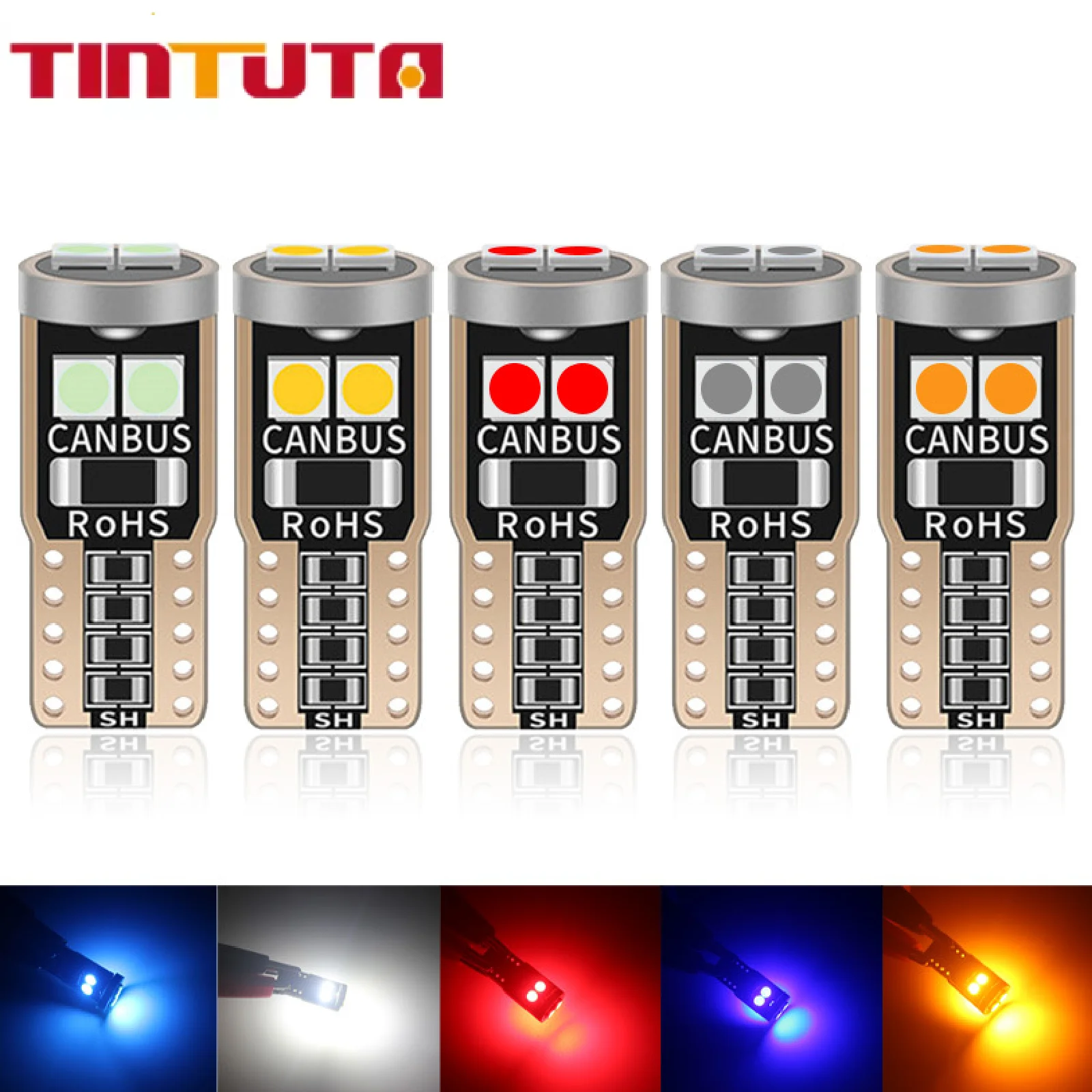 

10/20pcs T10 W5W LED Bulb 12V Canbus Car Dome Map Interior Light Super Bright DRL Daytime Running Light 6SMD 3030 Chip for Car