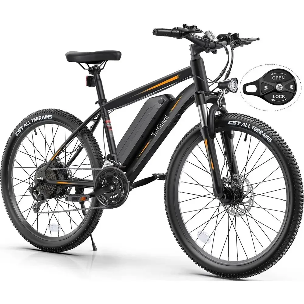 

27.5 500W Adult Electric Mountain Bike, 20MPH, 48V 499Wh Removable Battery, 21-Speed Gears, Lockable Suspension