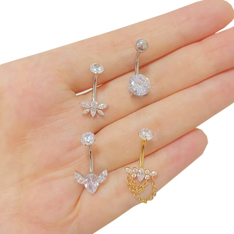 ASTM F136 Titanium Chain Belly Button Navel Ring